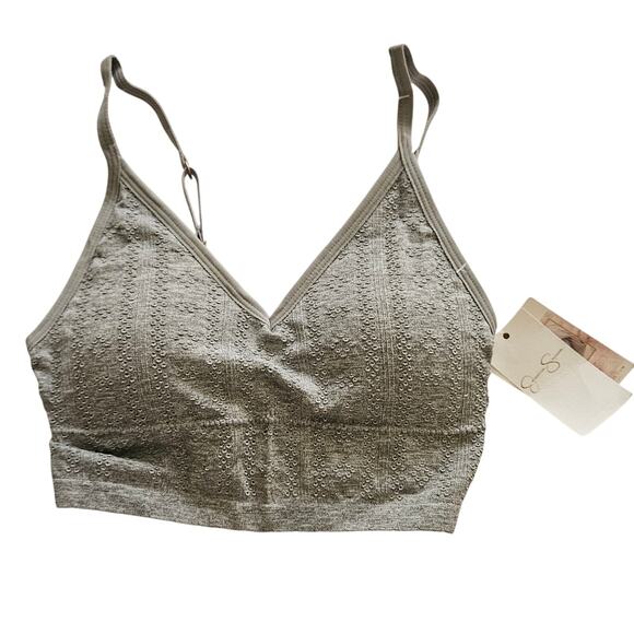 Jessica Simpson Gray Sports Bra Seamless bralette Size small - Picture 1 of 11